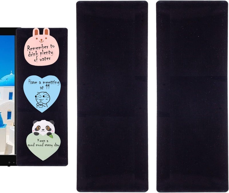 Yocoolfun Computer Monitor Memo Board,Computer Monitor Sticky Note Holder Message Board for Monitors Screen Cabinets (2 Pack Black) - Image 1